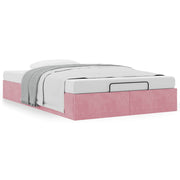 Ottoman Bed Frame without Mattress 120x200 cm Velvet Pink