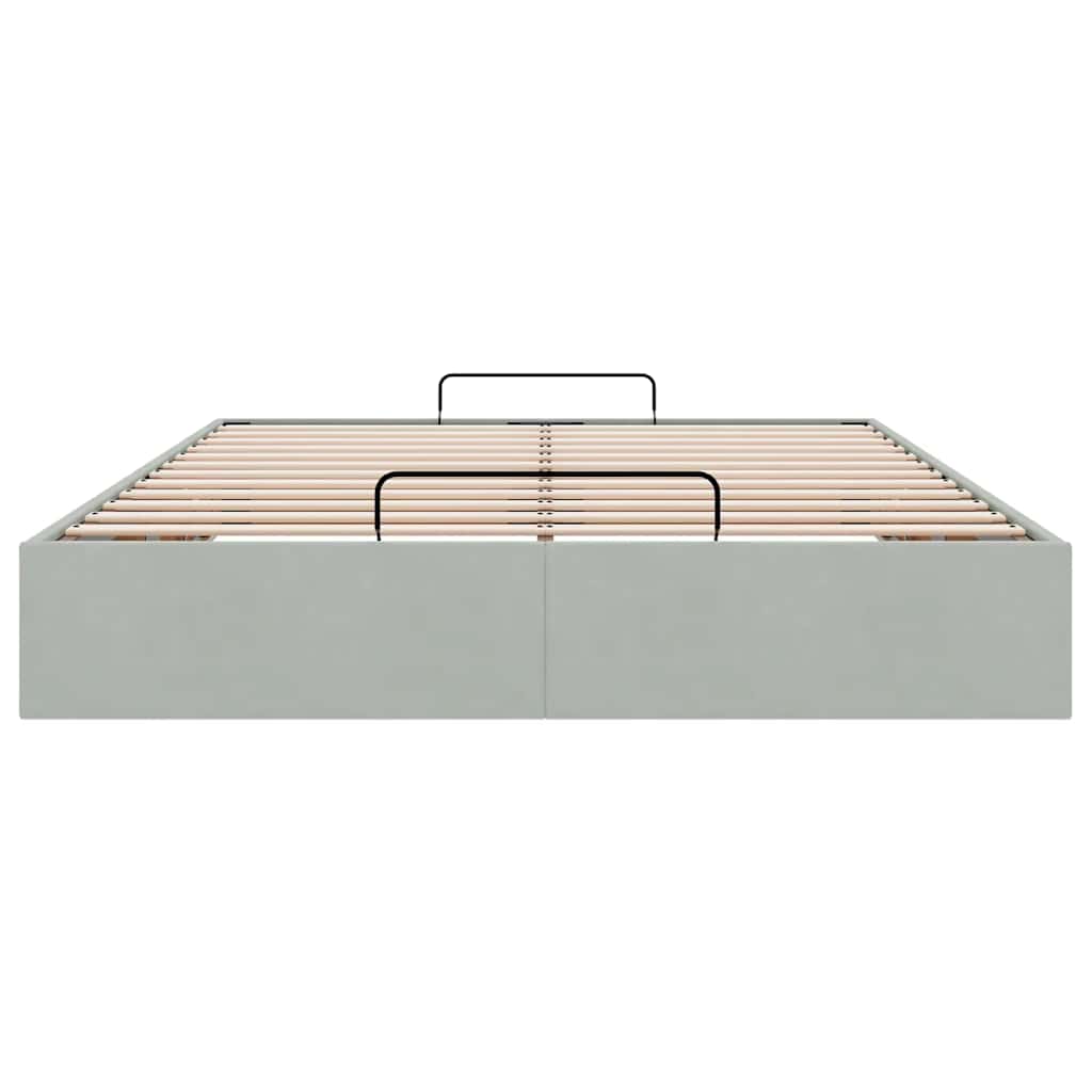 Ottoman bedframe zonder matras 140x190 cm fluweel lichtgrijs