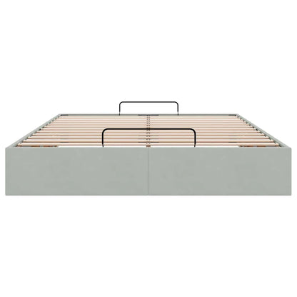 Ottoman bedframe zonder matras 140x190 cm fluweel lichtgrijs