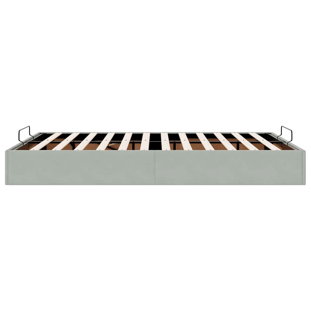 Ottoman bedframe zonder matras 140x190 cm fluweel lichtgrijs