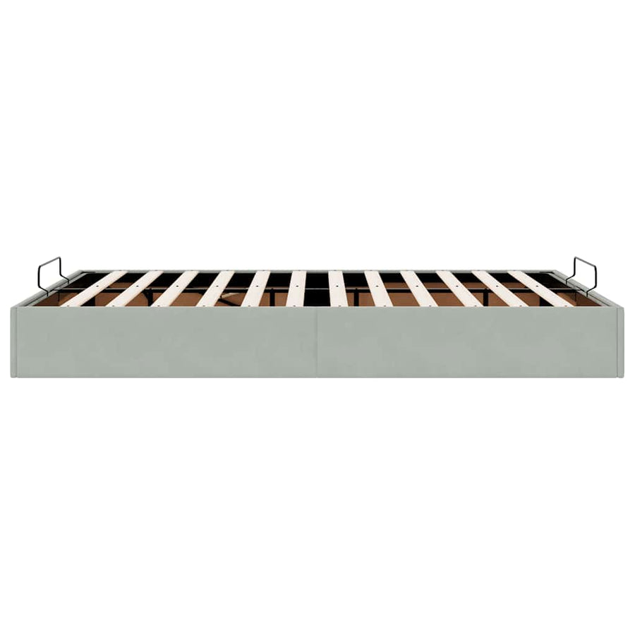 Ottoman bedframe zonder matras 140x190 cm fluweel lichtgrijs