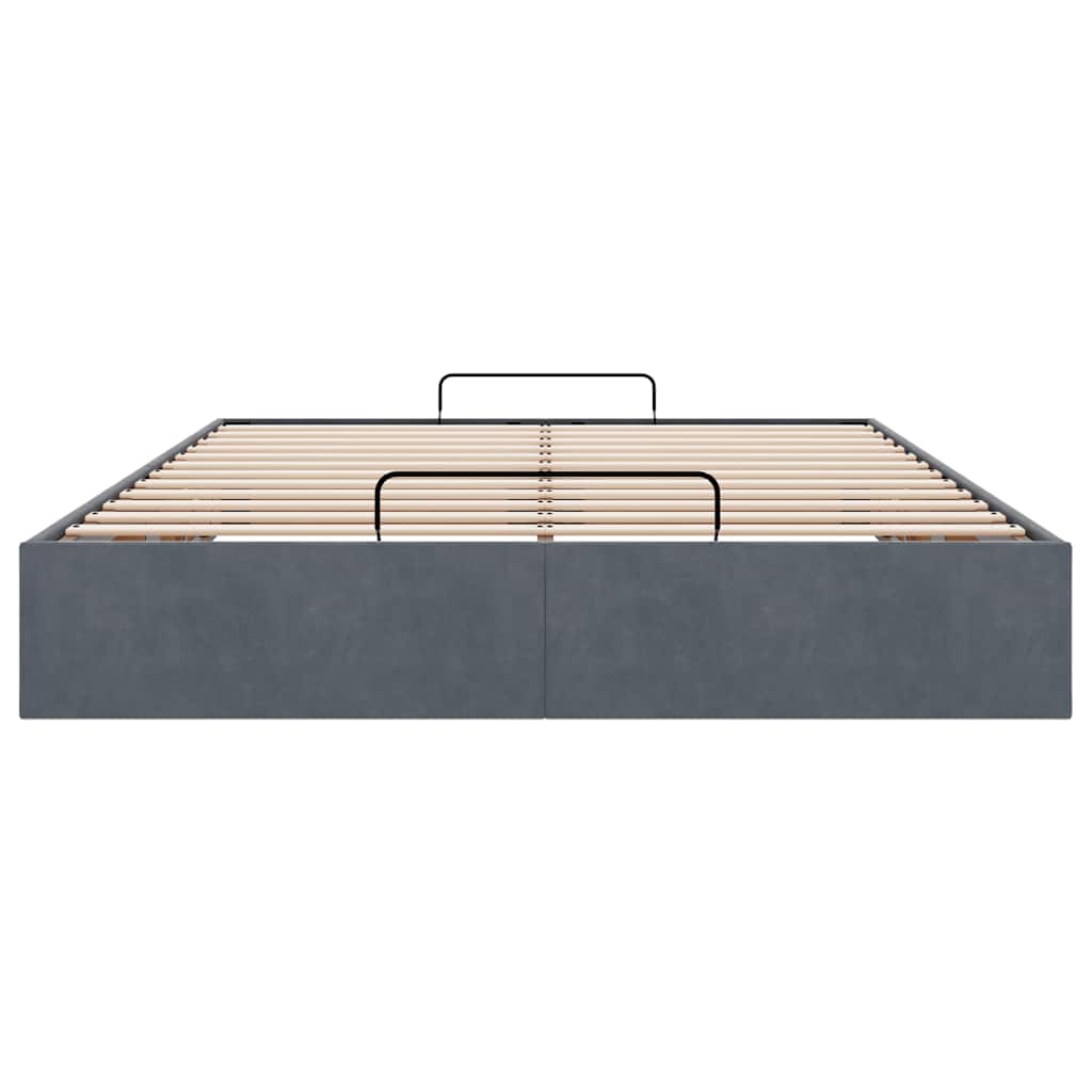Ottoman bedframe zonder matras 140x190 cm fluweel donkergrijs