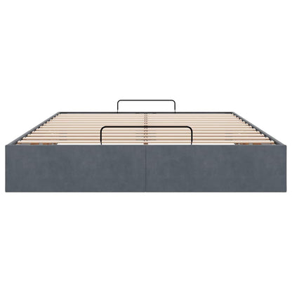 Ottoman bedframe zonder matras 140x190 cm fluweel donkergrijs