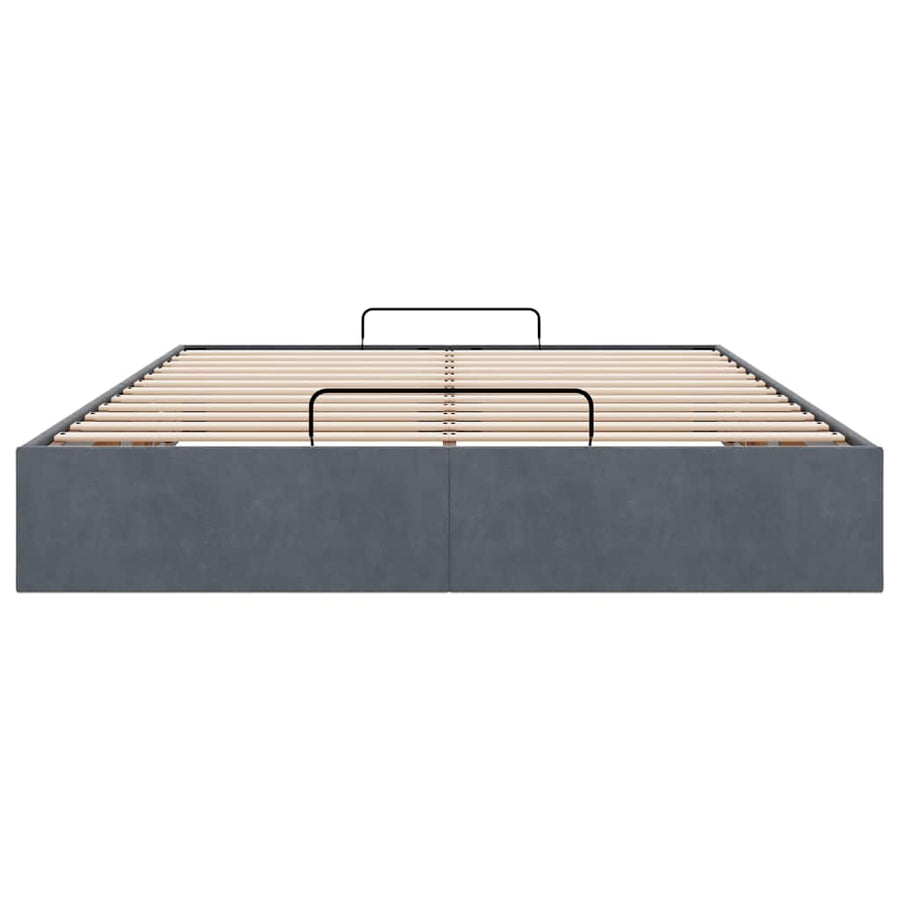 Ottoman bedframe zonder matras 140x190 cm fluweel donkergrijs