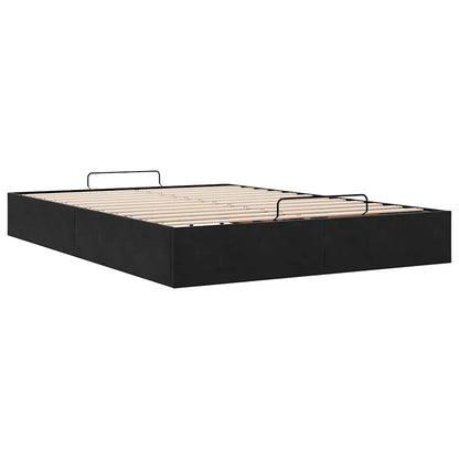 Ottoman bedframe zonder matras 140x190 cm fluweel zwart