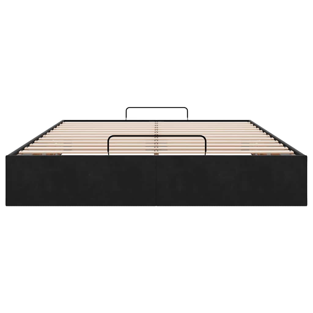 Ottoman bedframe zonder matras 140x190 cm fluweel zwart