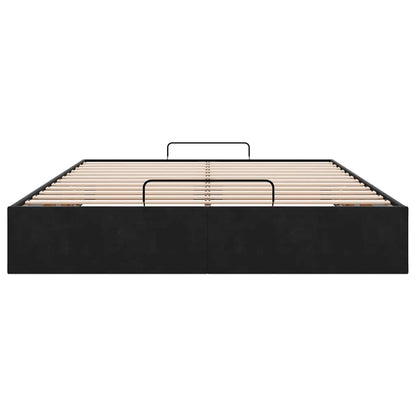 Ottoman bedframe zonder matras 140x190 cm fluweel zwart