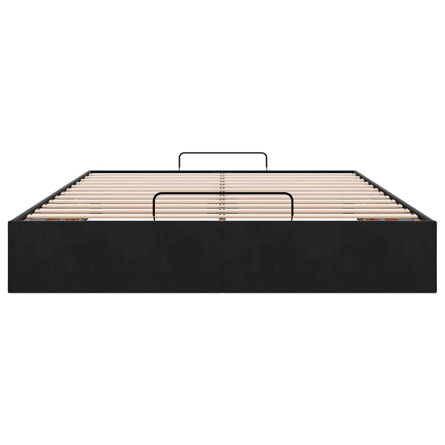 Ottoman bedframe zonder matras 140x190 cm fluweel zwart