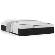 Bedframe 140x190 cm fluweel zwart met opbergruimte