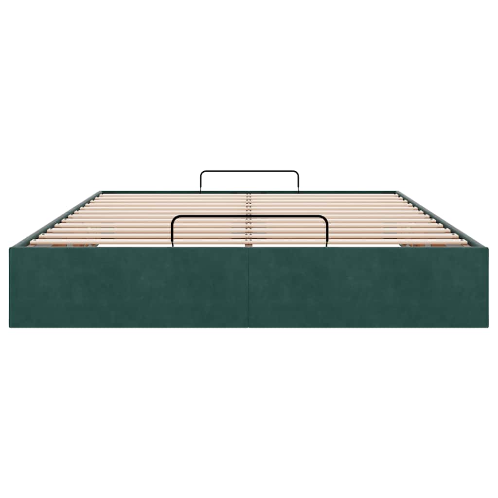 Ottoman bedframe zonder matras 140x190 cm fluweel donkergroen