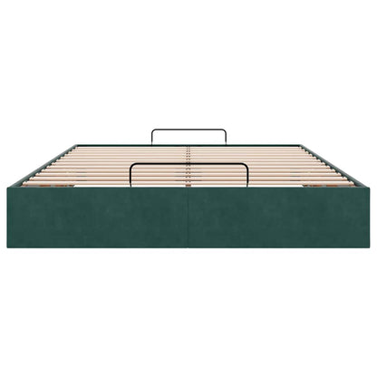 Ottoman bedframe zonder matras 140x190 cm fluweel donkergroen