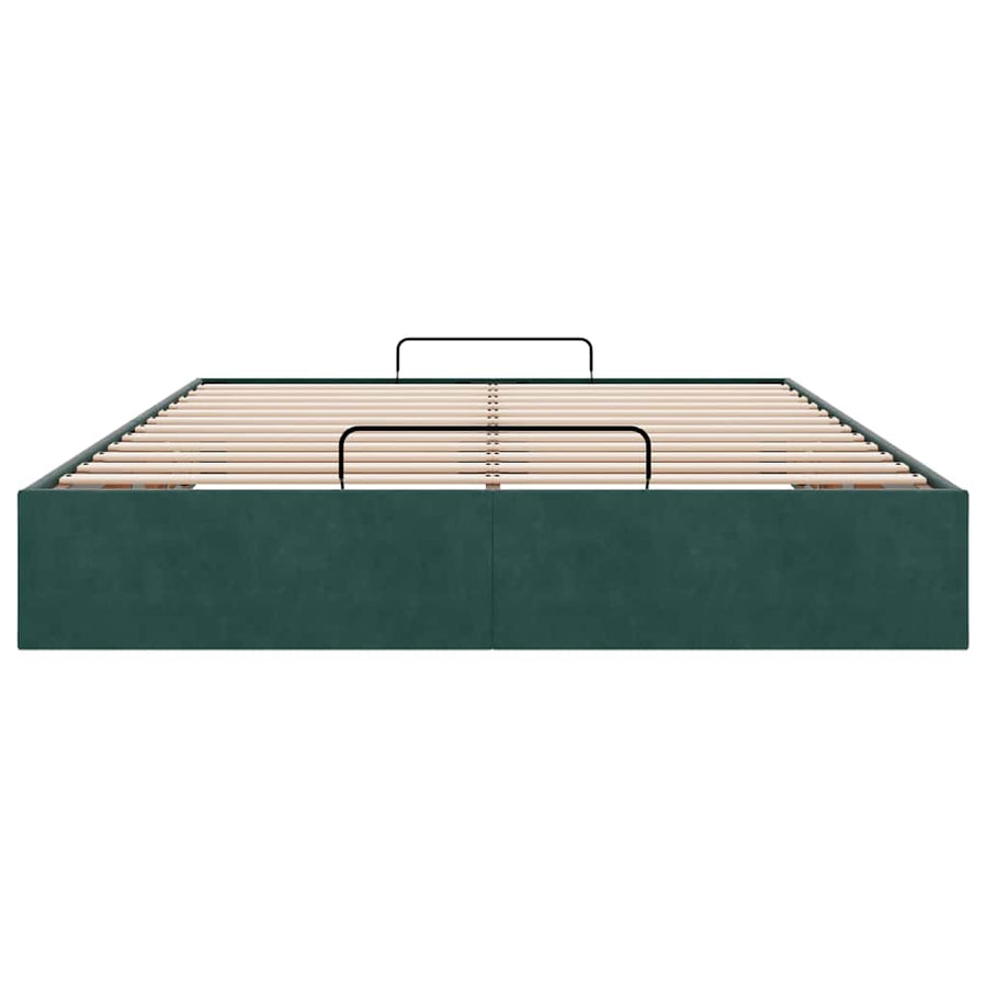 Ottoman bedframe zonder matras 140x190 cm fluweel donkergroen