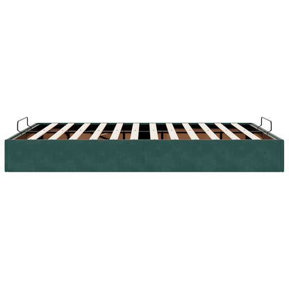 Ottoman bedframe zonder matras 140x190 cm fluweel donkergroen