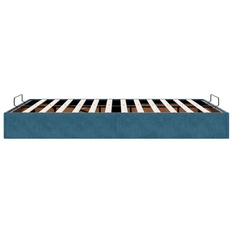 Ottoman bedframe zonder matras 140x190 cm fluweel donkerblauw