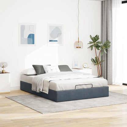 Ottoman bedframe zonder matras 140x200 cm fluweel donkergrijs