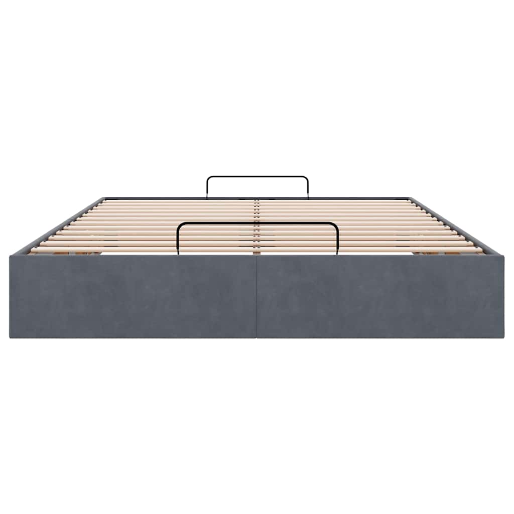 Ottoman bedframe zonder matras 140x200 cm fluweel donkergrijs