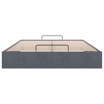 Ottoman bedframe zonder matras 140x200 cm fluweel donkergrijs