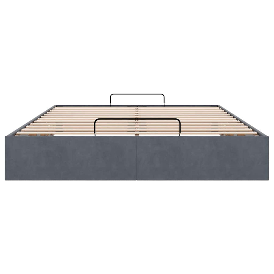 Ottoman bedframe zonder matras 140x200 cm fluweel donkergrijs