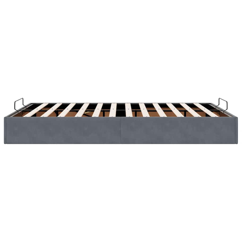 Ottoman bedframe zonder matras 140x200 cm fluweel donkergrijs