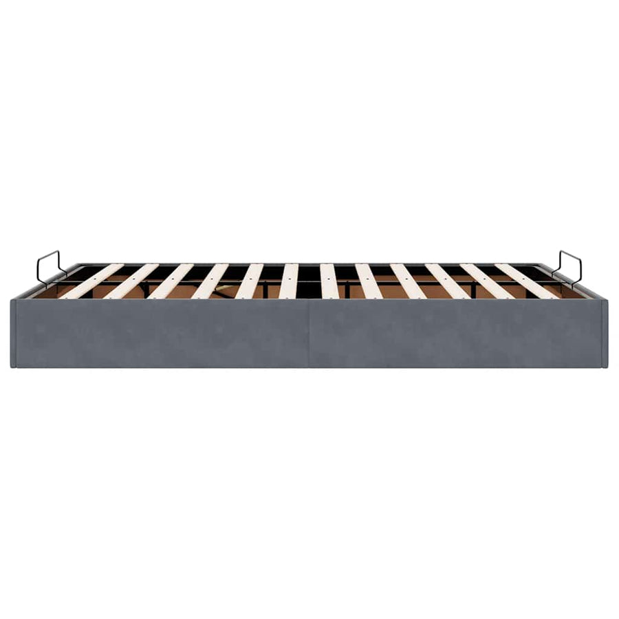 Ottoman bedframe zonder matras 140x200 cm fluweel donkergrijs