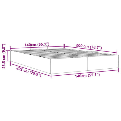 Ottoman bedframe zonder matras 140x200 cm fluweel donkergrijs