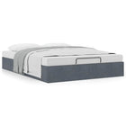 Ottoman bed frame without mattress 140x200 cm velvet dark grey