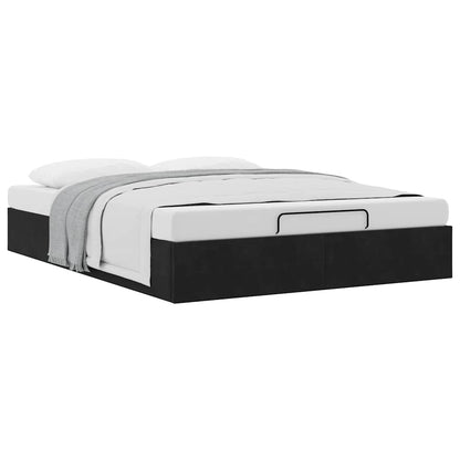 Ottoman bedframe zonder matras 140x200 cm fluweel zwart