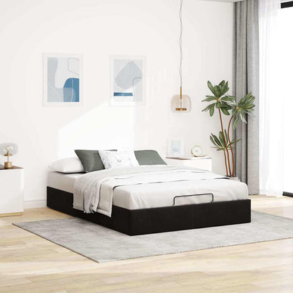 Ottoman bedframe zonder matras 140x200 cm fluweel zwart