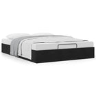 Bedframe 140x200 cm fluweel zwart met opbergruimte