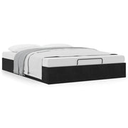Ottoman bed frame without mattress 140x200 cm velvet black