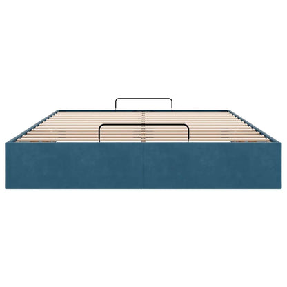 Ottoman bedframe zonder matras 140x200 cm fluweel donkerblauw