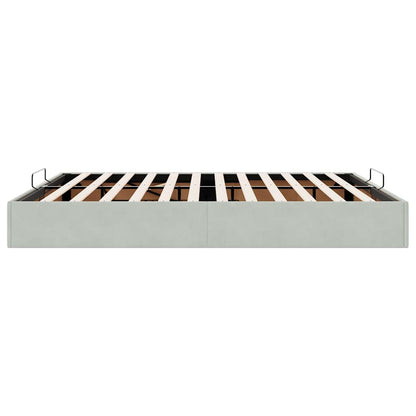 Ottoman bedframe zonder matras 160x200 cm fluweel lichtgrijs