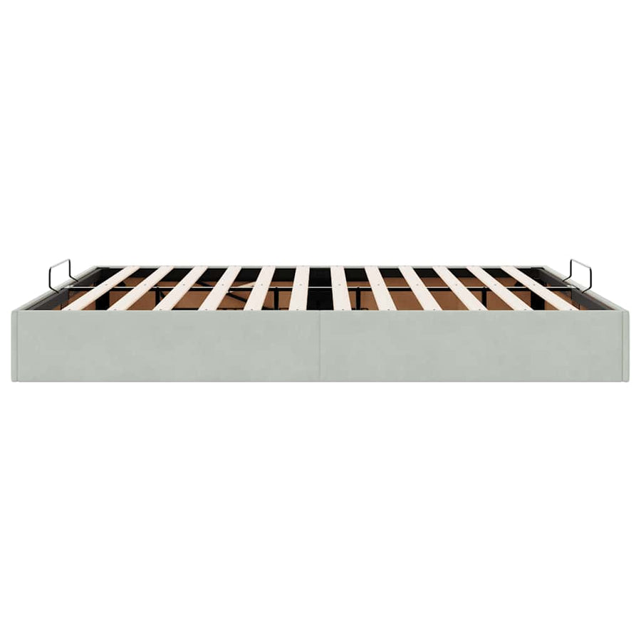 Ottoman bedframe zonder matras 160x200 cm fluweel lichtgrijs