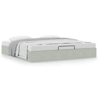 Ottoman bed frame without mattress 160x200 cm velvet light grey