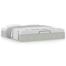 Ottoman bedframe zonder matras 160x200 cm fluweel lichtgrijs