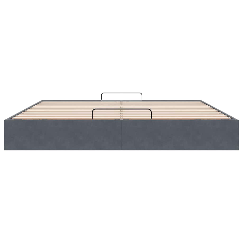 Ottoman bedframe zonder matras 160x200 cm fluweel donkergrijs