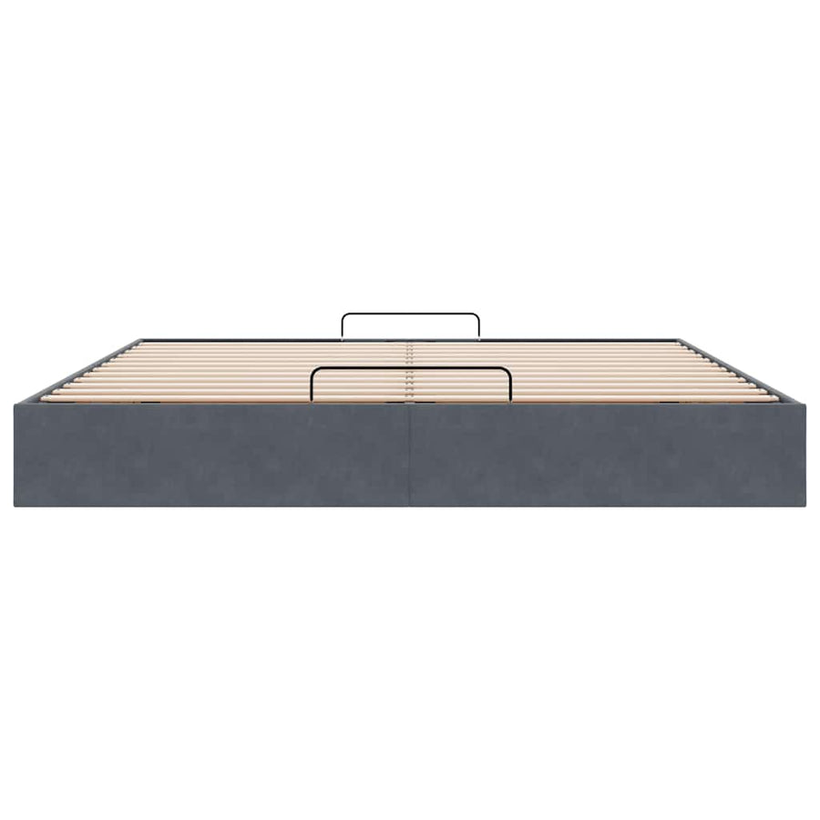 Ottoman bedframe zonder matras 160x200 cm fluweel donkergrijs