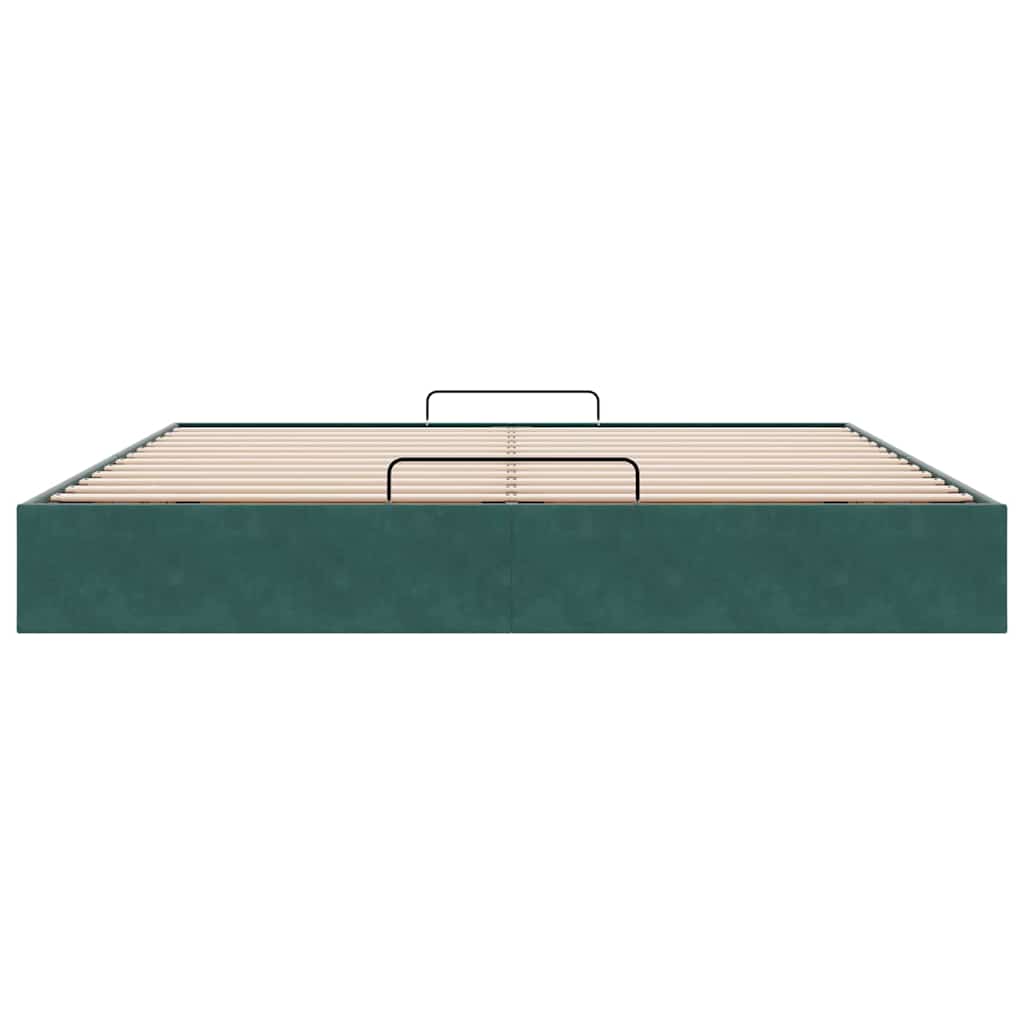 Ottoman bedframe zonder matras 160x200 cm fluweel donkergroen