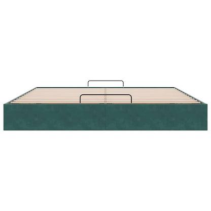 Ottoman bedframe zonder matras 160x200 cm fluweel donkergroen