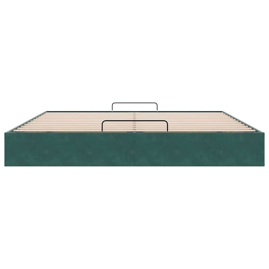 Ottoman bedframe zonder matras 160x200 cm fluweel donkergroen