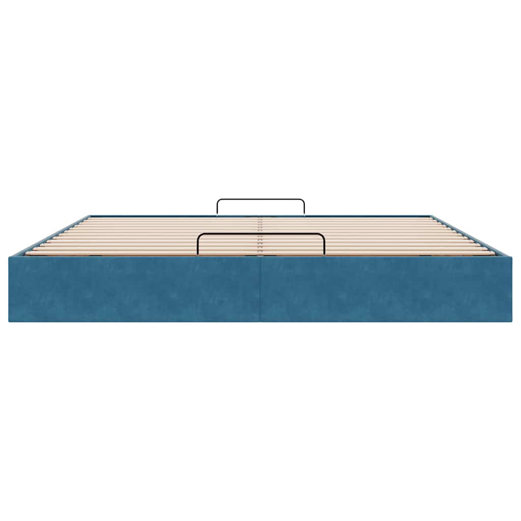 Ottoman bedframe zonder matras 160x200 cm fluweel donkerblauw