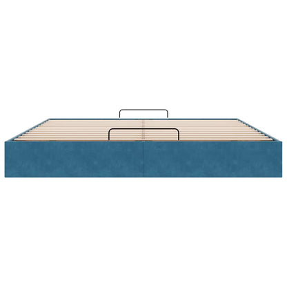 Ottoman bedframe zonder matras 160x200 cm fluweel donkerblauw