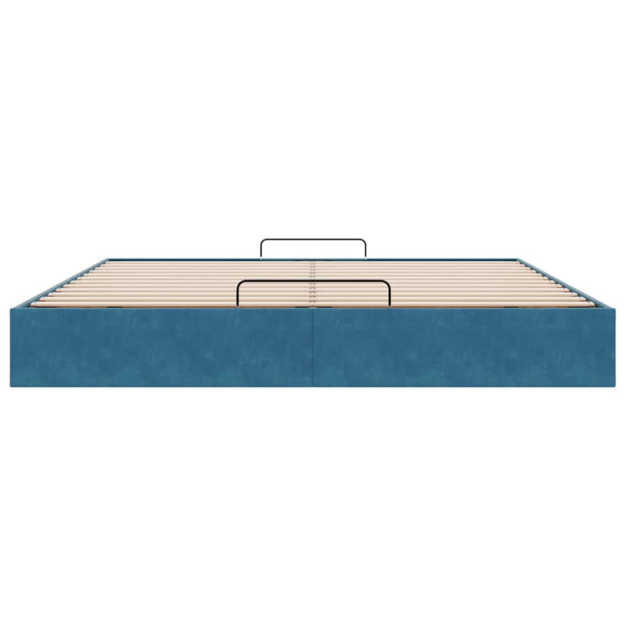 Ottoman bedframe zonder matras 160x200 cm fluweel donkerblauw