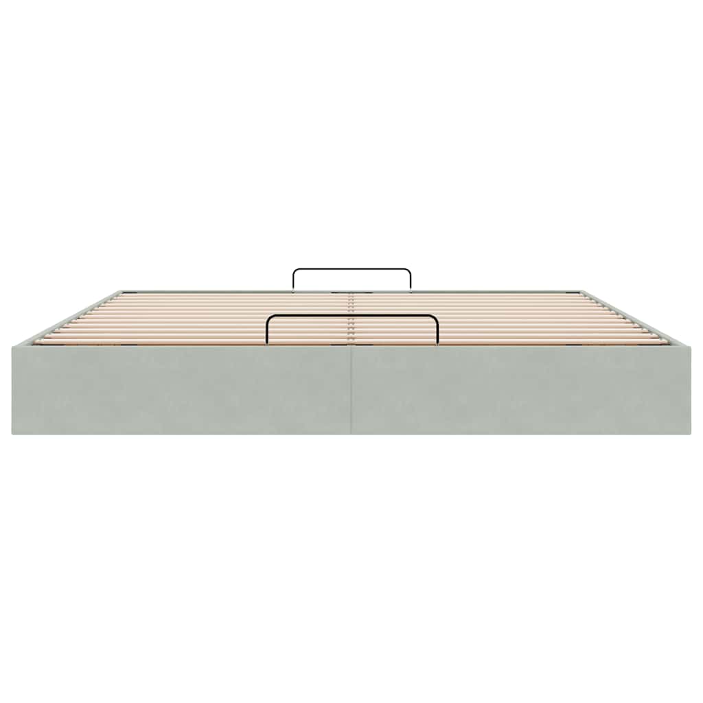 Ottoman bedframe zonder matras 180x200 cm fluweel lichtgrijs