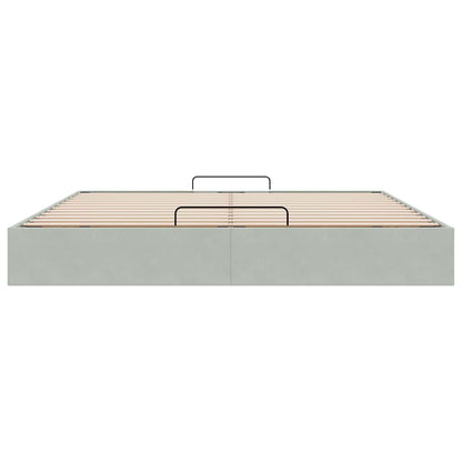 Ottoman bedframe zonder matras 180x200 cm fluweel lichtgrijs
