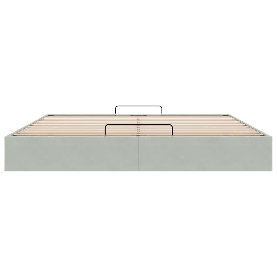 Ottoman bedframe zonder matras 180x200 cm fluweel lichtgrijs