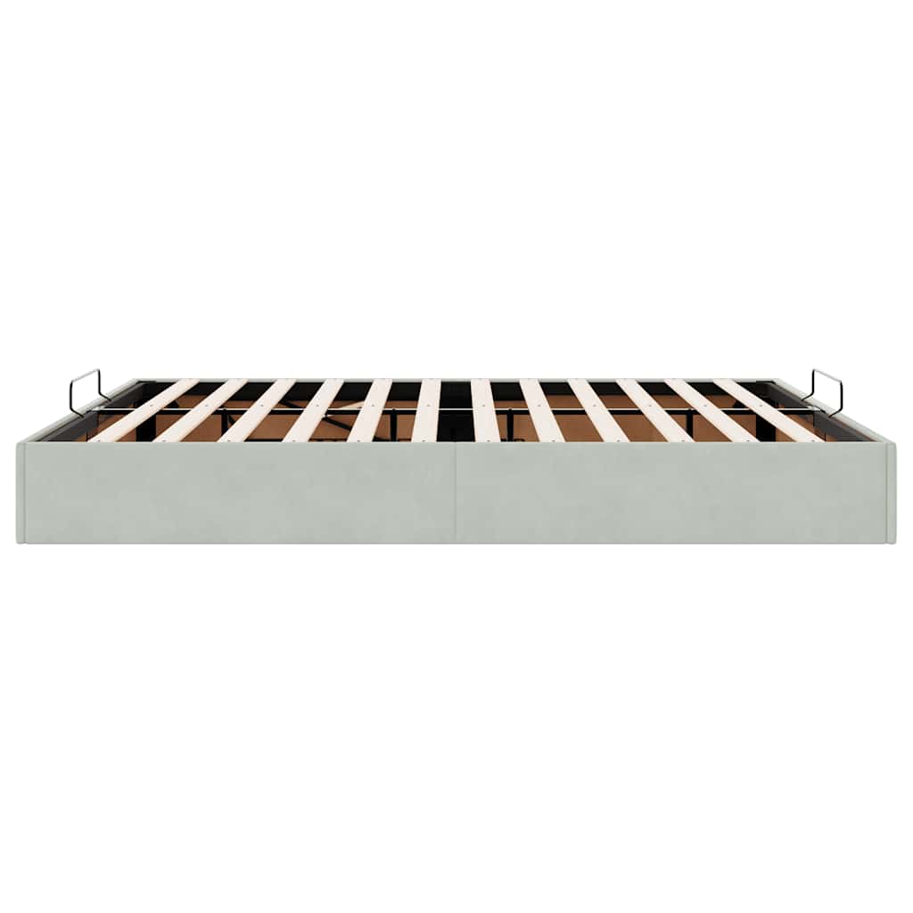 Ottoman bedframe zonder matras 180x200 cm fluweel lichtgrijs