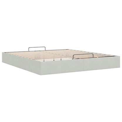 Ottoman bedframe zonder matras 180x200 cm fluweel lichtgrijs
