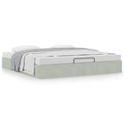 Ottoman bed frame without mattress 180x200 cm velvet light grey