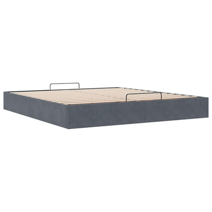 Ottoman bedframe zonder matras 180x200 cm fluweel donkergrijs